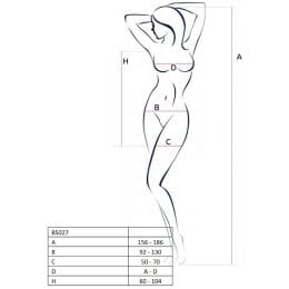 PASSION - WOMAN BS027 BODYSTOCKING WHITE DRESS STYLE ONE SIZE 2